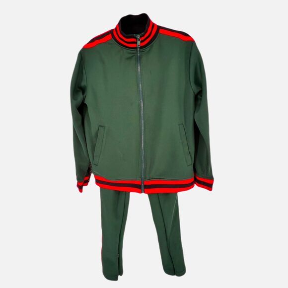 FBRK Red & Green NU Standard Track Jacket & Tapered Matching Joggers Mens size S - Picture 3 of 6